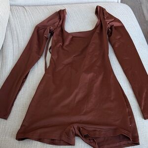 Chic Brown Long Sleeve Bodysuit